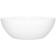 Corvara 59" Free Standing Volcanic Limestone Soaking Tub with Center Drain and Overflow