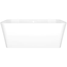 Edge 59" Free Standing Volcanic Limestone Soaking Tub with Center Drain and Overflow