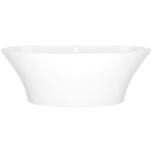 Ionian 67" Free Standing Volcanic Limestone Soaking Tub with Center Drain and Overflow