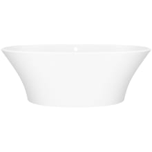 Ionian 67" Free Standing Volcanic Limestone Soaking Tub with Reversible Drain and Overflow