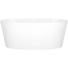 ios 60" Free Standing Volcanic Limestone Soaking Tub with Center Drain and Overflow