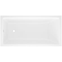 Kaldera 60" Drop In, Undermount Volcanic Limestone Soaking Tub with Reversible Drain and Overflow