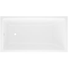 Kaldera 60" Drop In, Undermount Volcanic Limestone Soaking Tub with Reversible Drain and Overflow