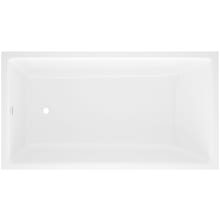 Kaldera 66" Drop In, Undermount Volcanic Limestone Soaking Tub with Reversible Drain and Overflow