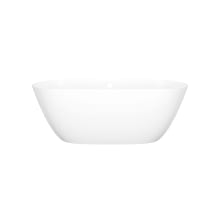 Lussari 61" Free Standing Matte Natural Stone Soaking Tub with Center Drain and Overflow