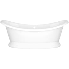 Marlborough 75" Free Standing Volcanic Limestone Soaking Tub with Center Drain and Overflow