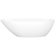 Mozzano 65" Free Standing Volcanic Limestone Soaking Tub with Reversible Drain and Overflow