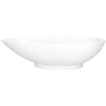 Napoli 75" Free Standing Volcanic Limestone Soaking Tub with Center Drain and Overflow