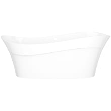 Pescadero 67" Free Standing Volcanic Limestone Soaking Tub with Center Drain and Overflow