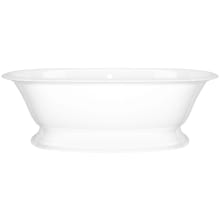 Elwick 75" Free Standing Volcanic Limestone Soaking Tub with Center Drain and Overflow