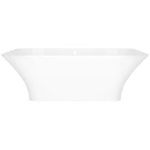 Ravello 69" Free Standing Volcanic Limestone Soaking Tub with Center Drain and Overflow