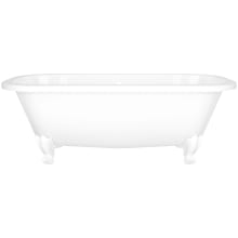 Richmond 66" Free Standing Clawfoot Volcanic Limestone Soaking Tub with Center Drain and Overflow
