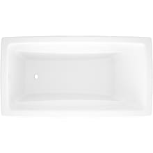 Rossendale 66" Drop In, Undermount Volcanic Limestone Soaking Tub with Reversible Drain and Overflow