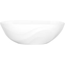 Seros 65" Free Standing Natural Stone Soaking Tub with Center Drain