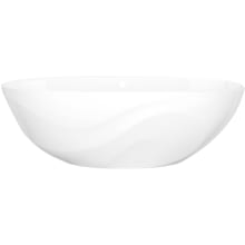 Seros 65" Free Standing Natural Stone Soaking Tub with Center Drain and Overflow