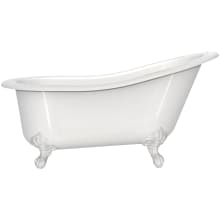 Shropshire 61" Free Standing Clawfoot Volcanic Limestone Soaking Tub with Reversible Drain and Overflow