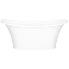 Toulouse 60" Free Standing Natural Stone Soaking Tub with Center Drain