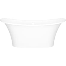 Toulouse 60" Free Standing Natural Stone Soaking Tub with Center Drain and Overflow