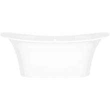 Toulouse 71" Free Standing Volcanic Limestone Soaking Tub with Center Drain and Overflow