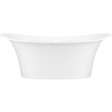Toulouse 71" Free Standing Volcanic Limestone Soaking Tub with Center Drain and Overflow