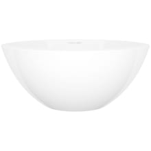 Maru 16-5/8" Circular Volcanic Limestone Semi-Recessed Vessel Bathroom Sink