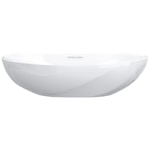 Seros 21-5/8" Oval Limestone Vessel Bathroom Sink with Overflow