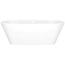 Vetralla 65" Free Standing Volcanic Limestone Soaking Tub with Center Drain and Overflow