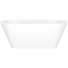 Vetralla 59" Free Standing Volcanic Limestone Soaking Tub with Center Drain