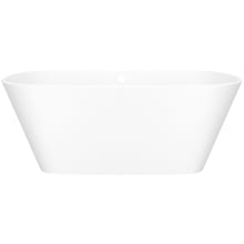 Vetralla 59" Free Standing Volcanic Limestone Soaking Tub with Center Drain and Overflow