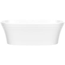 Warndon 67" Free Standing Volcanic Limestone Soaking Tub with Center Drain