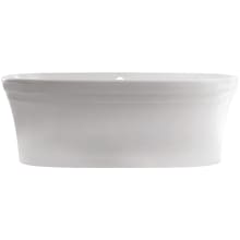 Warndon 67" Free Standing Volcanic Limestone Soaking Tub with Center Drain and Overflow