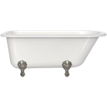 Wessex 60" Free Standing Clawfoot Volcanic Limestone Soaking Tub with Reversible Drain and Overflow