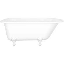 Wessex 60" Free Standing Clawfoot Volcanic Limestone Soaking Tub with Reversible Drain and Overflow