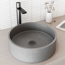 Concreto Stone 15" Circular Concrete Vessel Bathroom Sink