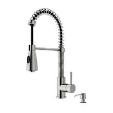 Brant 1.8 GPM 19" H Single Handle Single Hole Pre-Rinse Pull Down Kitchen Faucet with Soap Dispensor