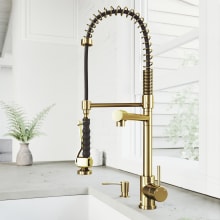 Zurich 1.8 GPM Single Hole Pre Rinse Kitchen Sink Faucet - Includes Soap Dispenser