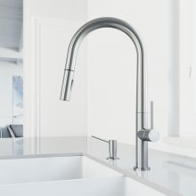 Greenwich 1.8 GPM Single Hole Pull-Down Kitchen Faucet - Includes Soap Dispenser