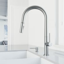 Greenwich 1.8 GPM Single Hole Pull-Down Kitchen Faucet - Includes Soap Dispenser