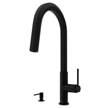 Hart 1.8 GPM Single Hole Pull Down Kitchen Faucet - Includes Soap Dispenser