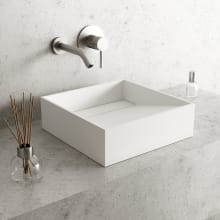 Starr 15-1/8" Square Stone Composite Vessel Bathroom Ramp Sink