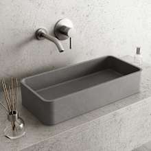 Palazzo Gothic 24" L x 11" W x 5" H Rectangular Concrete Vessel Bathroom Sink