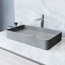 Concreto Stone 23" Rectangular Concrete Vessel Bathroom Sink