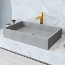 Concreto Stone™ 15" Rectangular Concrete Vessel Bathroom Sink
