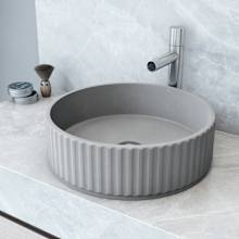 Windsor 16" L x 16" W x 5" H Circular Concrete Vessel Bathroom Sink