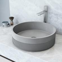 Cypress 16" L x 16" W x 5" H Circular Concrete Vessel Bathroom Sink
