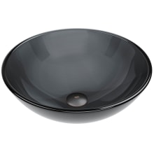 Sheer Black 16-1/2" Circular Glass Vessel Bathroom Sink