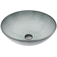 Simply Silver 16-1/2" Circular Glass Vessel Bathroom Sink