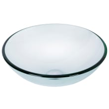 Crystalline 16-1/2" Circular Glass Vessel Bathroom Sink