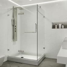 Monteray 73-3/8" High x 48-1/8" Wide x 36-1/8" Deep Hinged Frameless Shower Enclosure with Clear Glass