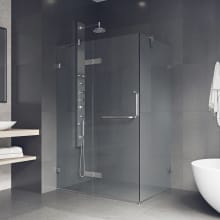 Monteray 73-3/8" High x 46" Wide x 34-1/8" Deep Hinged Frameless Shower Enclosure with Clear Glass